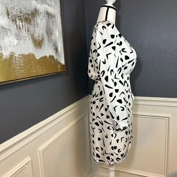 &amp; Other Stories Faux Wrap Mini Dress Classic Retro Pattern