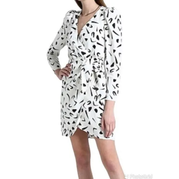 &amp; Other Stories Faux Wrap Mini Dress Classic Retro Pattern