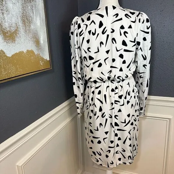 &amp; Other Stories Faux Wrap Mini Dress Classic Retro Pattern