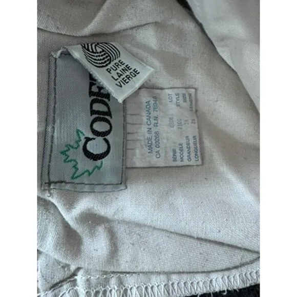 &quot;Codet&quot; Vintage Pure Virgin Wool Pants Mens Length 29&quot; Size 36-210C 26&quot; Inseam