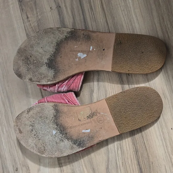 Ancient Greek Sandals Taygete Bow Slides Velvet Dusty Pink Size 41