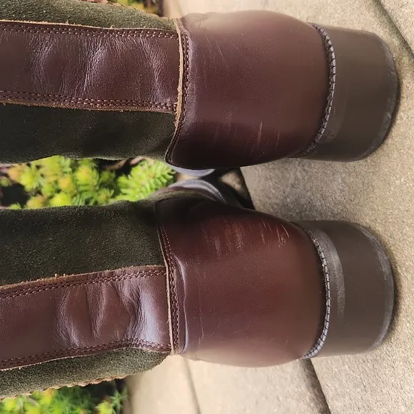 Andalussier Leather &amp; Green Suede Boots Size EU 38 US Approx 7 or 7.5