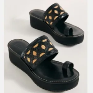 Anna Sui Free People Emilie Platform Leather Sandals Shoes 9