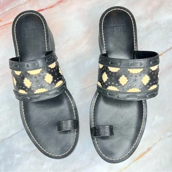 Anna Sui Free People Emilie Platform Leather Sandals Shoes 9