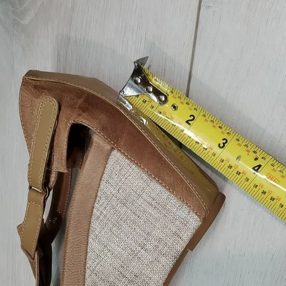Anthropologie Antelope Karise  Ankle Leather Wedge Sandals Shoes sz 39/8