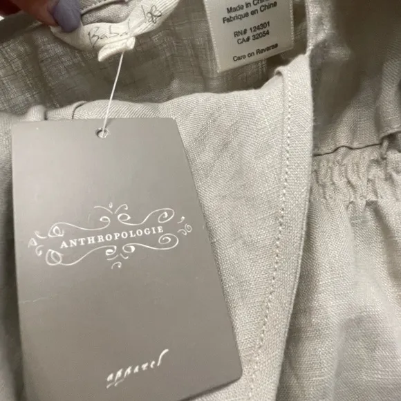 Anthropologie Babakul Sand/Sable Linen Dress Size XS