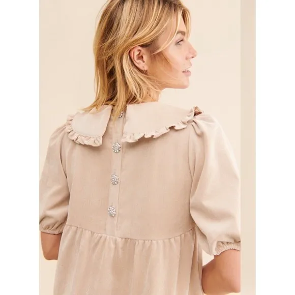 Anthropologie Cras Women Corduroy Brown Midi Classic Dress Size 36