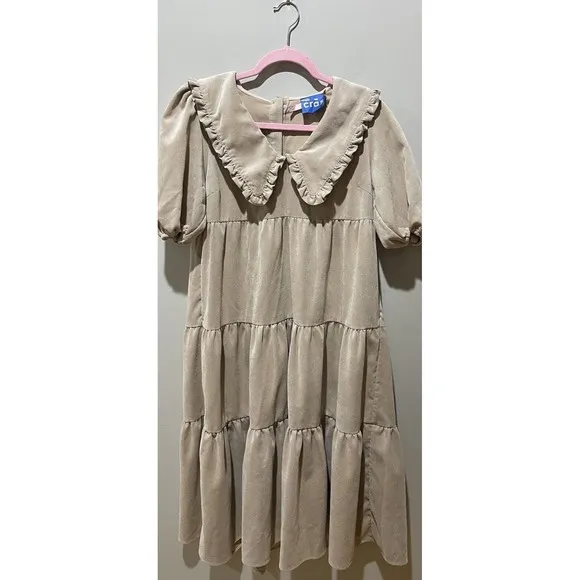 Anthropologie Cras Women Corduroy Brown Midi Classic Dress Size 36