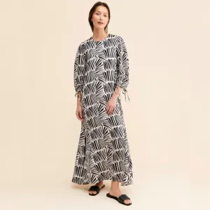 Anthropologie Ghospell Lock and Key Maxi Dress in Black White Size XS