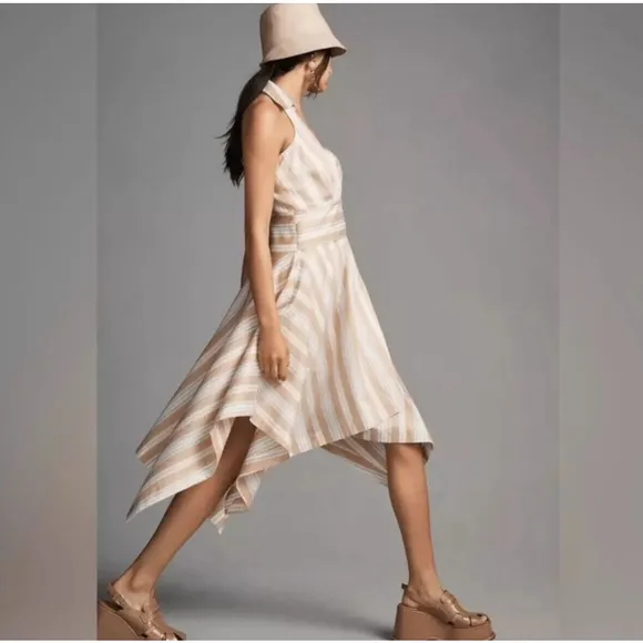 ❤️Anthropologie Maeve Asymmetrical Wrap Shirt Dress Size 0
