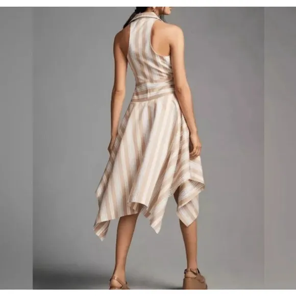 ❤️Anthropologie Maeve Asymmetrical Wrap Shirt Dress Size 0