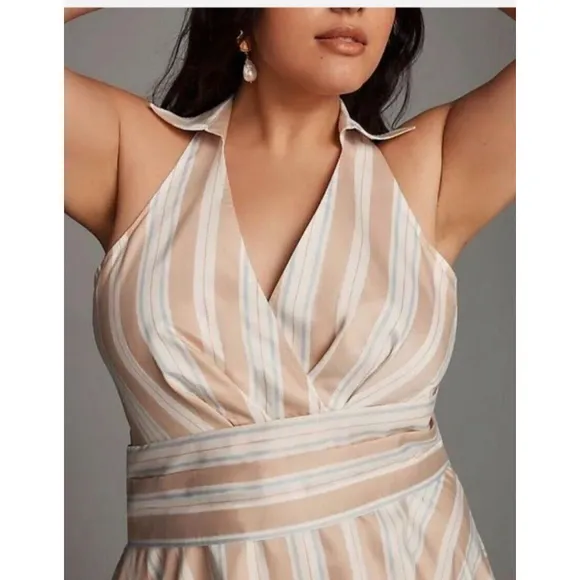 ❤️Anthropologie Maeve Asymmetrical Wrap Shirt Dress Size 0