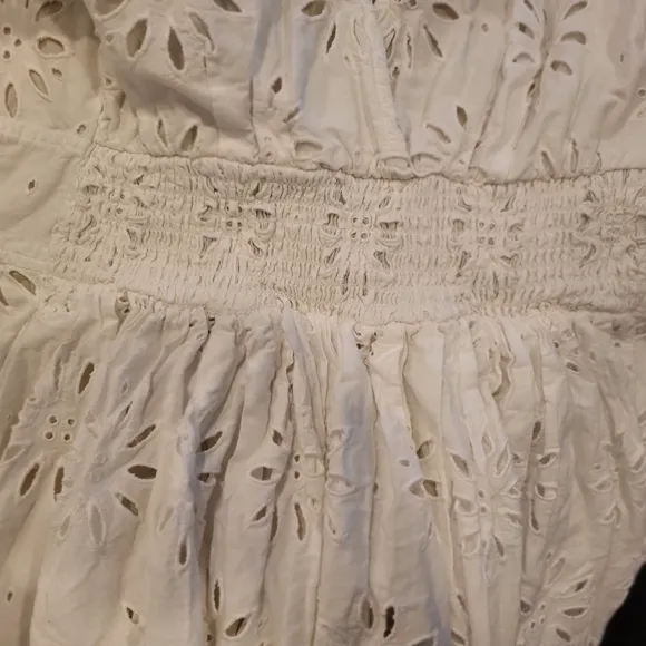 Anthropologie/ Maeve Elegant White Eyelet Dress