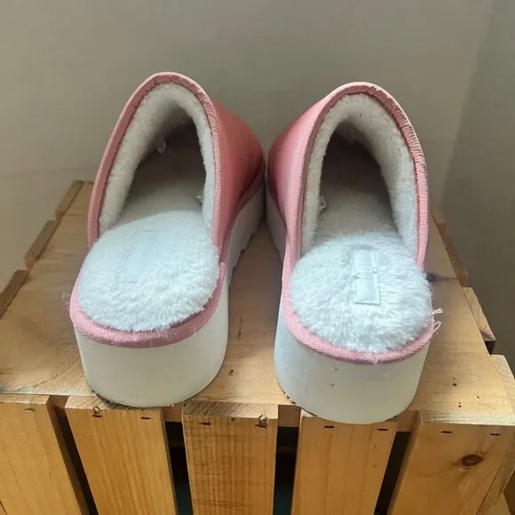 Anthropologie Maeve Size 7.5 Pink Lounge Quilted Chunky Puffy Platform Slippers