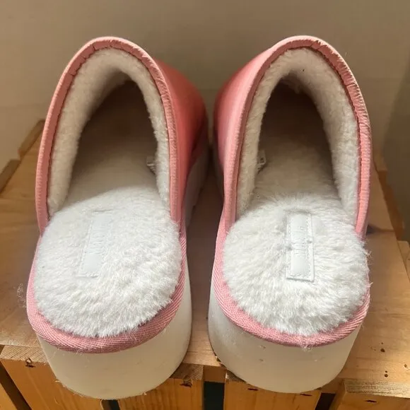 Anthropologie Maeve Size 7.5 Pink Lounge Quilted Chunky Puffy Platform Slippers