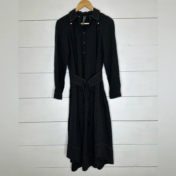 Anthropologie Modern Western Checked Embroidered Dress Women's Size Small