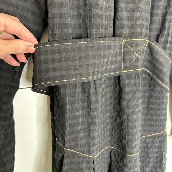 Anthropologie Modern Western Checked Embroidered Dress Women's Size Small