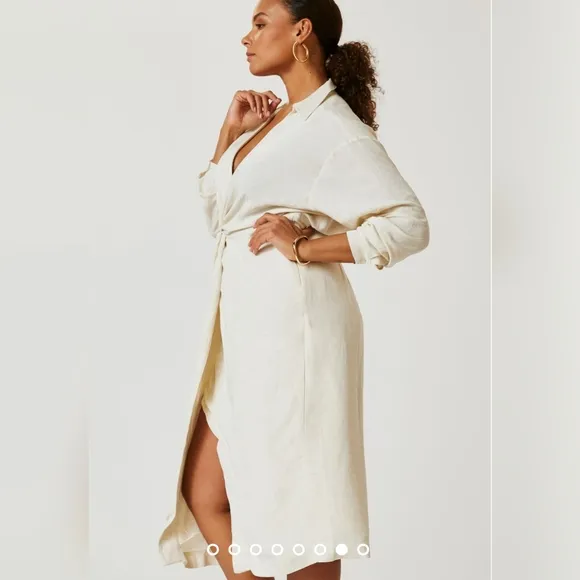 Anthropologie V-neck knot Front Midi Dress