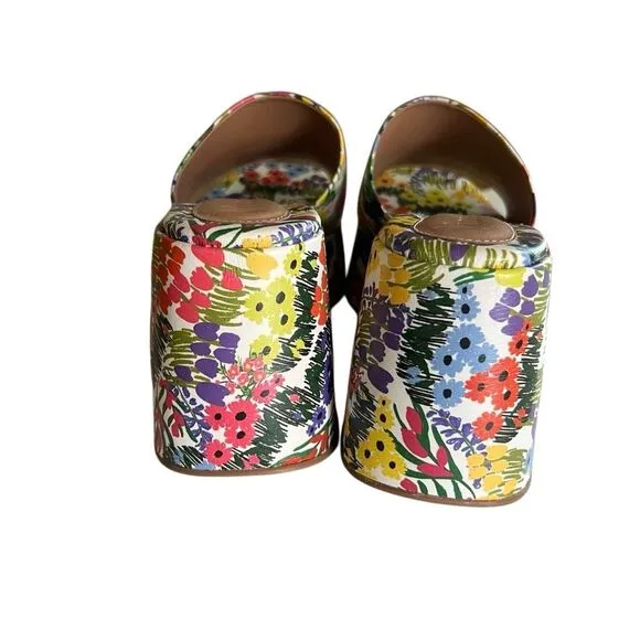 Anthropologie Vicenza Sandals Shoes Platform Heels Floral  Size 8