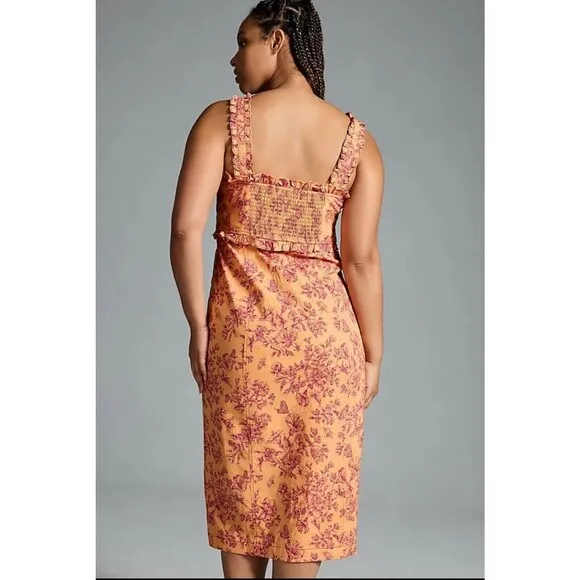 Anthropologie Women Dress 3X Linden Slim Square Neck Classic Modern Stretch NWT