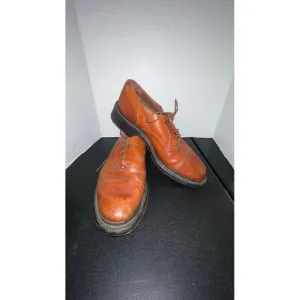 Antica Cuoieria Brown Leather Oxfords Cap Toe Lace Up Shoes Mens 10.5 Italy