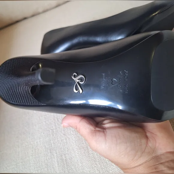 Antonia Saint New York Black Leather Victoria 3.5 &quot; High Heel shoes
