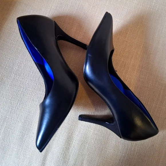 Antonia Saint New York Black Leather Victoria 3.5 &quot; High Heel shoes