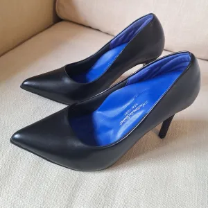 Antonia Saint New York Black Leather Victoria 3.5 &quot; High Heel shoes