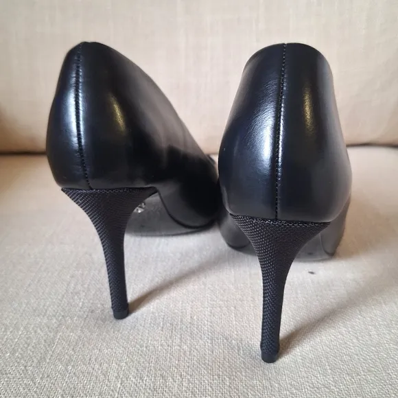 Antonia Saint New York Black Leather Victoria 3.5 &quot; High Heel shoes