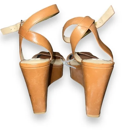 ✅Antonio Melani Leather Wrapped Strappy Wedge Platform Women Sandals Shoe