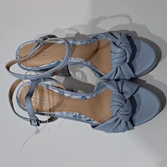 Antonio x Born on Fifth Laurie Linen Knotted Detail Ankle Strap Platform Shoes
