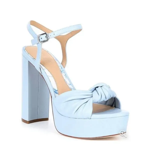 Antonio x Born on Fifth Laurie Linen Knotted Detail Ankle Strap Platform Shoes