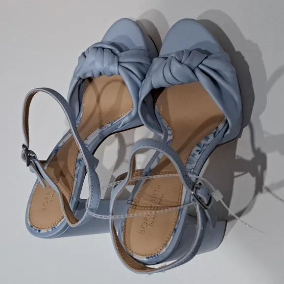 Antonio x Born on Fifth Laurie Linen Knotted Detail Ankle Strap Platform Shoes