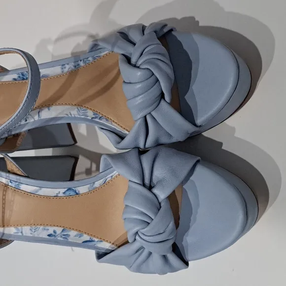 Antonio x Born on Fifth Laurie Linen Knotted Detail Ankle Strap Platform Shoes