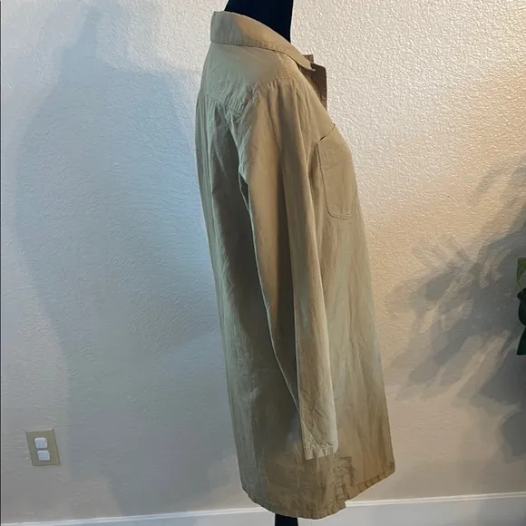 A.P.C. RTR Khaki Pocketed Modern Classic Collard Long Sleeve Minidress