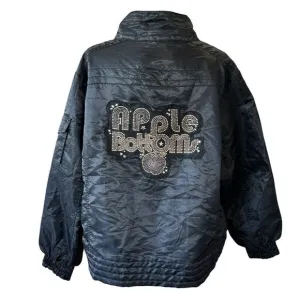 Apple Bottoms Bomber Jacket Womens 3X Black Gold Studded Y2k Goth Hip Hop Club