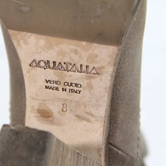 Aquatalia Boots Frannie Ankle Bootie Women Leather Shoes sz 8 made in Italy