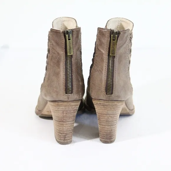 Aquatalia Boots Frannie Ankle Bootie Women Leather Shoes sz 8 made in Italy