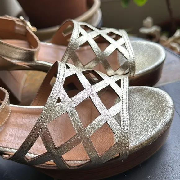 AQUATALIA Gold Platform Sandals SIZE 9
