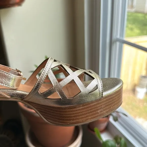 AQUATALIA Gold Platform Sandals SIZE 9