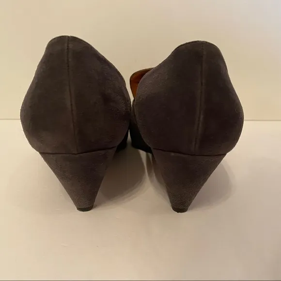 AQUATALIA SHOES HEELS PUMPS GRAY SUEDE LEATHER POINTED TOE SIZE 9 ITALY LUXURY