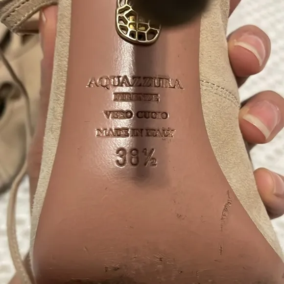 Aquazzura Sexy Thing Wrapped Tan Heels   Dustbag