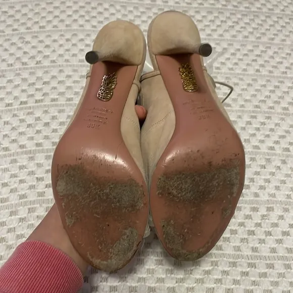 Aquazzura Sexy Thing Wrapped Tan Heels   Dustbag