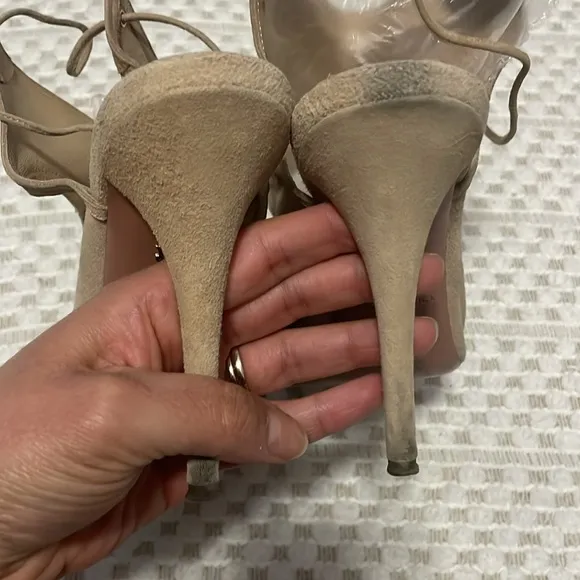 Aquazzura Sexy Thing Wrapped Tan Heels   Dustbag