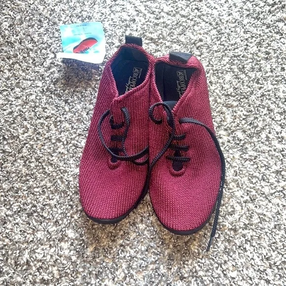 Arcopedico® Vegan LS lace-up oxford sneaker tennis shoes Red EU 42