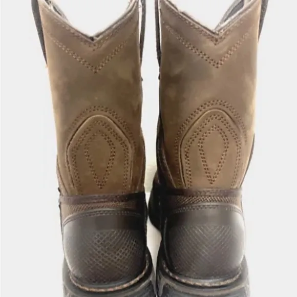 Ariat Brown Cowboy Boots with Pull-On Design and Reinforced Toe