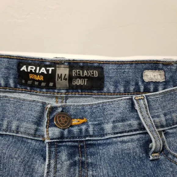 Ariat Rebar Jeans Mens 38X30 M4 Basic Bootcut Durastretch Edge Stackable Denim