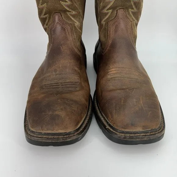 Ariat Work Boots Mens Size 11D Square Toe Leather Western ASTM F2892-11 Brown