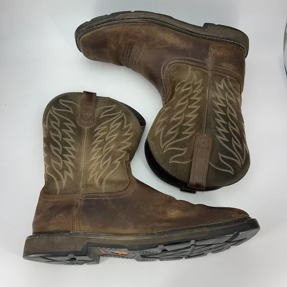 Ariat Work Boots Mens Size 11D Square Toe Leather Western ASTM F2892-11 Brown
