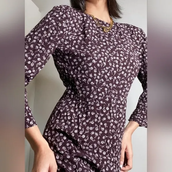 Aritzia Sunday Best Phoebe Floral Print Dress Boho Chic Women's Size 4 Classic
